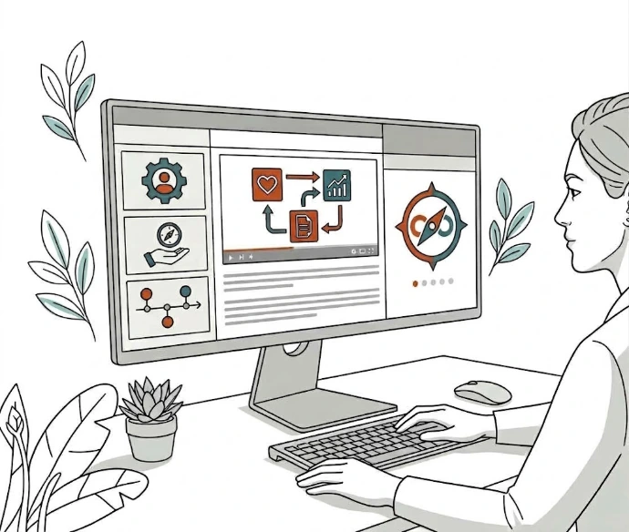 Tour guide completing an onboarding course in Odoo eLearning